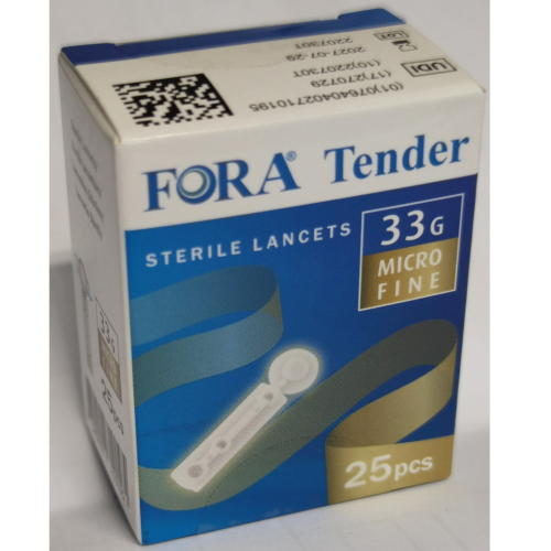 FORA TENDER STERILE 33G LANCET 25'